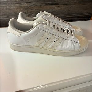 Adidas Cream Sneakers with Signature Stripes